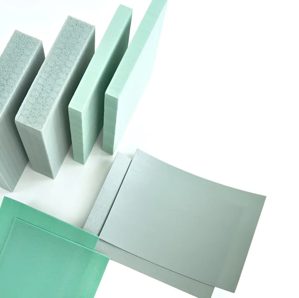 PET foam board produced from recycled rPET flakes.