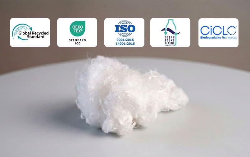 Recycled polyester staple fiber made from recycled PET by JB Ecotex