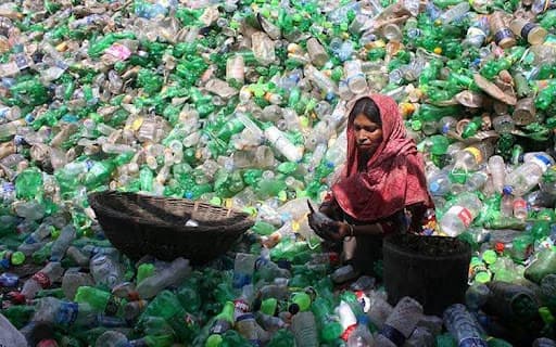 Plastic bottles collection