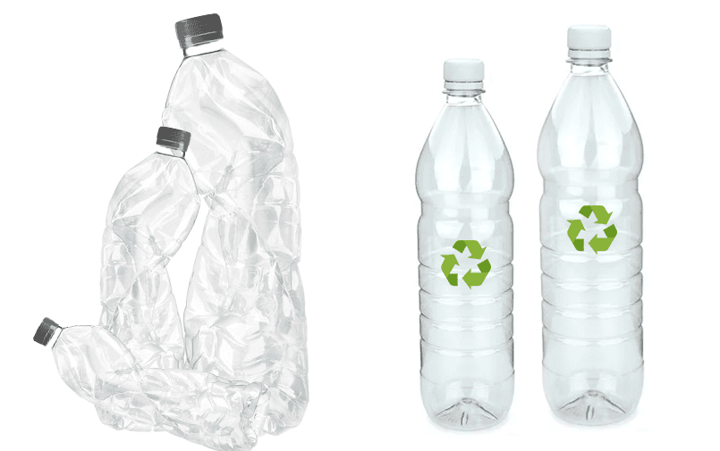 Recycled plastic bottles