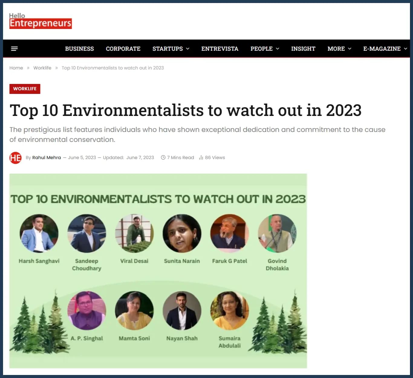 JB Ecotex Recognized by Hello Entrepreneurs as Top Environmentalist in 2023