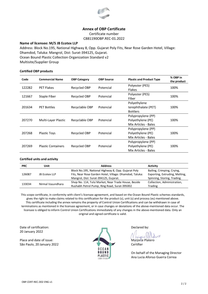 OBP Certification